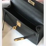 Hermes Mini Kelly Black Best Quality Handbag Epsom leather