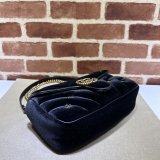 Black Velvet 443497 Gucci GG Marmont Matelassé Shilder Best Quality Bag