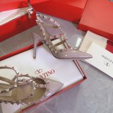 Wholesale 2023 Best Quality Valentino Three belts Middle Heel Perfect Shoes