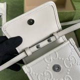 Designer Best Quality Gucci 625571 GG embossed mini White bag