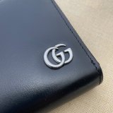 Gucci Best Quality 428736 UK Black Zip Around Wallet Purse Plated