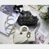 Dior High Quality Best Quality Black/White Lady Dior Cannage Tech Pouch 26cm