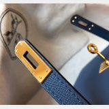 Hermes Blue Mini Kelly Best Quality Handbag Epsom leather