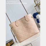 Louis Vuitton Neverfull MM Monogram Empreinte M45686 Apricot Embroidery Thread Bag