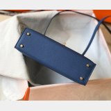 Hermes Blue Mini Kelly Best Quality Handbag Epsom leather