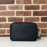 Gucci Best Quality 1:1 Mirror Jumbo GG Pouch 802148 Black Handbag