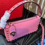Small Rockstud Grainy Calfskin Crossbody Bag