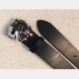 Gucci Best Quality Leather belt with tiger buckle black
