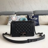 High Quality CC Le Boy Best Quality Best Black Bags lambksin 20cm