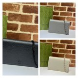 Top Luxury GG Gucci Best Quality 497985 Marmont leather mini Chain Wallets bag