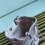 Designer Prada Best Quality 1NR016 Crystal Embellished Satin Mini-pouch Bag