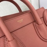 Best Quality Celine Pink Nano Luggage bag in drummed calfskin
