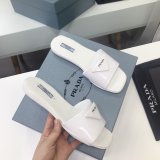 Best Quality  Prada Leather Logo Flat Slide Sandals