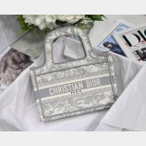 Top Quality Dior Best Quality Mini Book Tote Bag 22CM Canvas Embroidered