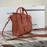 Best Quality Celine Pink Nano Luggage bag in drummed calfskin
