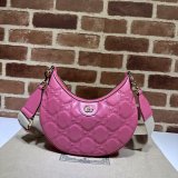 Gucci Best Quality 739709 GG Matelassé Duplicate Shoulder Pink Bag