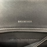 Balenciaga Best Quality Hourglass Small Top Handle Bag Black