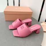 Miu Miu Best Quality Bread Slippers Heel Sandals Shoes