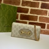 Gucci Best Quality 621892 Horsebit 1955 wallet with chain Top Quality GG Supreme