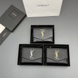 SAINT LAURENT MATELASSE GRAIN LEATHER WALLET 582296