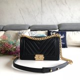 UK CC V Le Boy Top Quality Best Quality Black Bags Lambskin 25cm