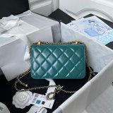 Designer Best Quality Calfskin & Gold-Tone Metal White Mini Flap AS2615 Bag