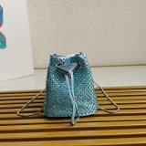 Designer Prada Best Quality 1NR016 Crystal Embellished Satin Mini-pouch Bag