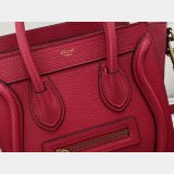 Celine Best Quality Red Luggage Nano Shopper 168243 Women's Leather