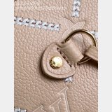 Louis Vuitton Neverfull MM Monogram Empreinte M45686 Apricot Embroidery Thread Bag