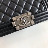 High Quality CC Le Boy Best Quality Best Black Bags lambksin 20cm