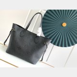 Louis Vuitton M45685 Best Quality Neverfull MM Monogram Empreinte Leather Black