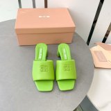 Miu Miu Best Quality Bread Slippers Heel Sandals Shoes