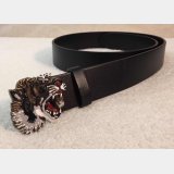 Gucci Best Quality Leather belt with tiger buckle black