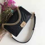 UK CC V Le Boy Top Quality Best Quality Black Bags Lambskin 25cm