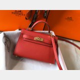 Best Quality Hermes Red Mini Kelly Handbag Epsom leather