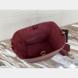 Women's Sangle bucket Best Quality Celine bag Wine red grained calfskin
