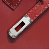 7 Star Hermes Birkin handmade Stiching Handbags Box Calf 25CM