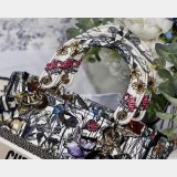Lady D-Lite Bag Multicolor Lady Dior 24cm Best Quality Paisley Embroidery