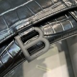 Balenciaga Best Quality Hourglass Small Top Handle Bag Black