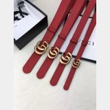 AAA+ Gucci Best Quality Leather Belt With Double G Red Buckle