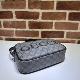 High Fashion Gucci 768391 Shoulder Grey and Black Best Quality Bag