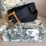 Christian Louboutin Best Quality 3.4cm Black Spiked Leather Belts