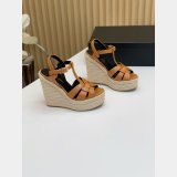 Saint Laurent Best Quality Espadrille Platform Wedge Sandals Heel Shoes