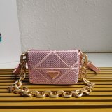 Prada Designer System Nappa Patchwork Shoulder 1BD329 Best Quality Bag