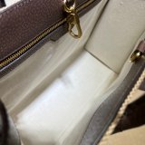 Tote Gucci Best Quality bag with jumbo GG 678839 camel and ebony GG Canvas