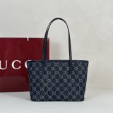 Gucci Tribeca 875236/874745 Tote Dark Blue GG Denim Bag