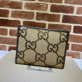 Gucci Best Quality 699318 Clutches Jumbo GG pouch camel ebony GG canvas