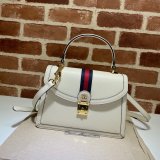 Gucci Black/Cream Ophidia small top handle Best Quality bag