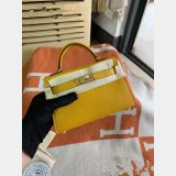 Best Quality Hermes  Yellow Mini Kelly Handbag Epsom leather