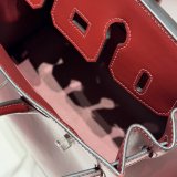 7 Star Hermes Birkin handmade Stiching Handbags Box Calf 25CM